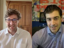 Behind the Ticker: FMTM & MarketDesk Jon Clements and Brad Roth smile while talking