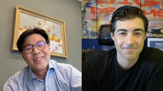 Behind the Ticker: RISE Ditches the Usual EM Playbook Young Jae Lee and Brad Roth smile while talking