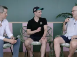 There’s a Tax-Efficient Revolution Happening in Alts ETFs Brent Sullivan, Steven Curley, and Andrew Beer talk on-stage at the ETF Beach House