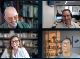 ETF Zoo: What Happens When Tech Eats the Entire Market? Dave Nadig, Cinthia Murphy, Todd Sohn, and Sumit Roy laugh together
